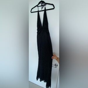 Oh Polly Black Beaded Dress